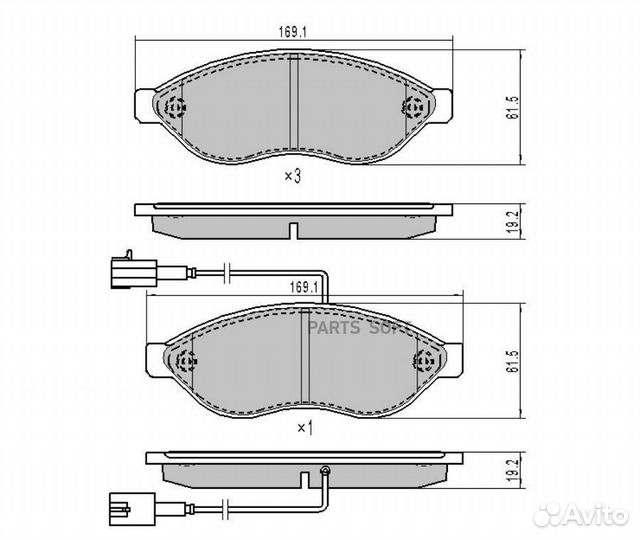 Barnett PG002 Комплект передних тормозных колодок