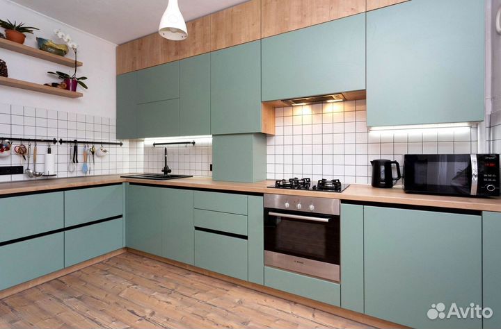 Кухонный гарнитур угловой в потолок на заказ