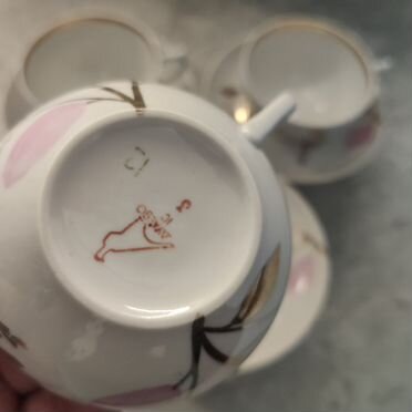 Чайные пары "Розовая ветка" (Дулево)