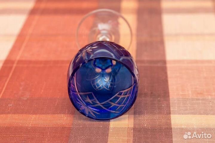 Рюмка синий хрусталь 50гр СССР редкая