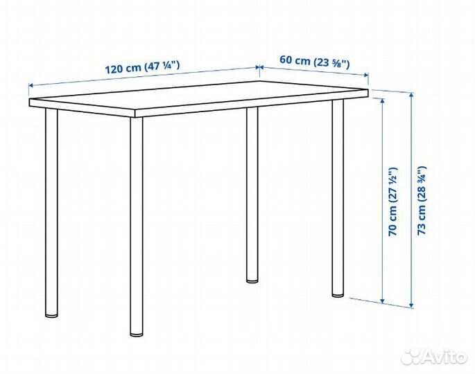 Стол IKEA 120х60 5 шт цвет светлый дуб