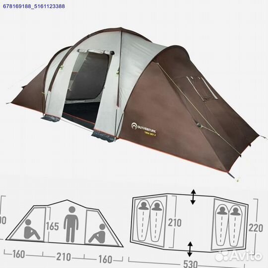 Палатка 4-местная Outventure Twin Sky 4 (Арт.93483