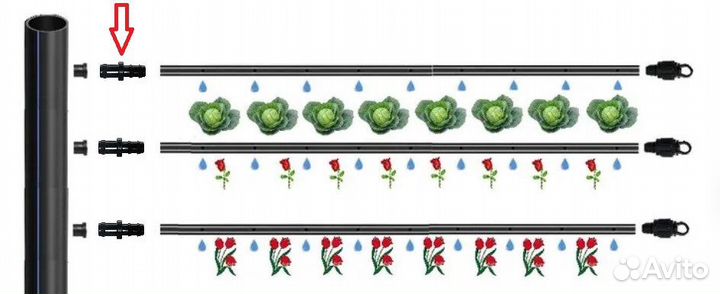 Стартовый фитинг для капельного полива, 20 мм