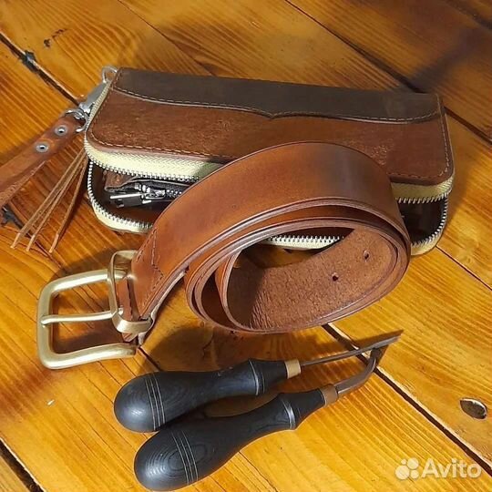 Ремни ручной работы, кожа. (Под заказ)