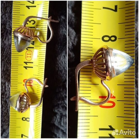 Серьги золотые с топазом