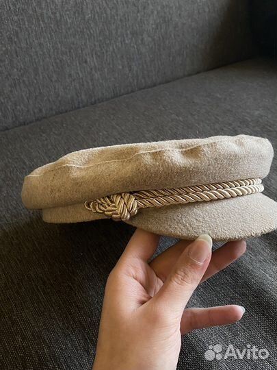 Кепка кепи женская бежевая