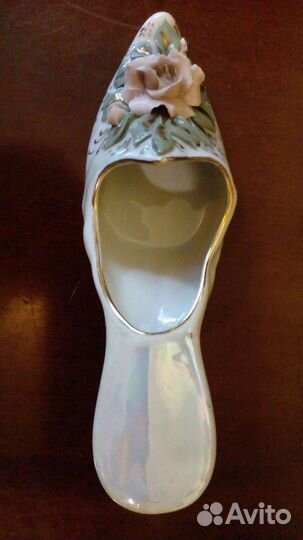 Кисловодский фарфор, статуэтка, туфелька с цветком