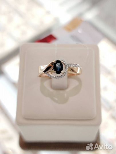 Кольцо с сапфиром и бриллиантами 2,53г 18,5г 585