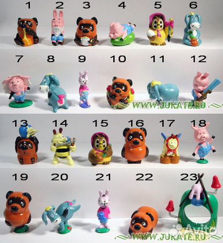 Серии игрушек Ландрин Винни Пух 1,микки Маус