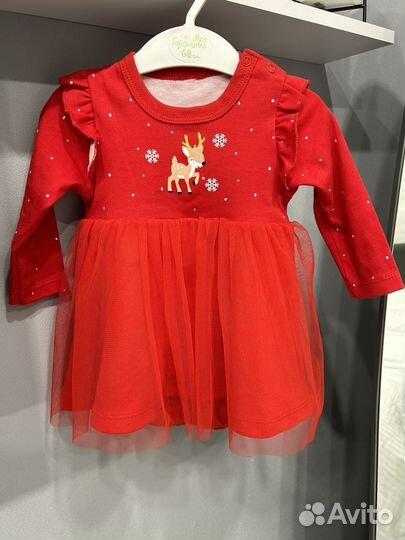 Вещи на девочку новогодние 68-74 новые