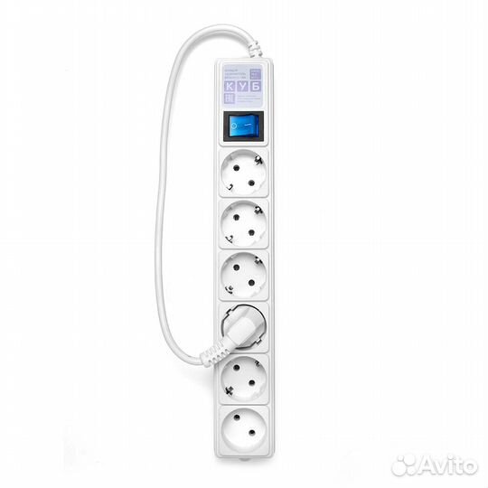 Сетевой фильтр 16А/3,5кВт Power Cube 6гн 3м белый