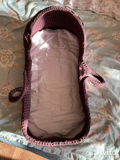 Люлька переноска вязаная детская
