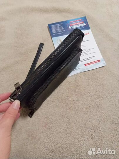 Барсетка кожаная мужская бу