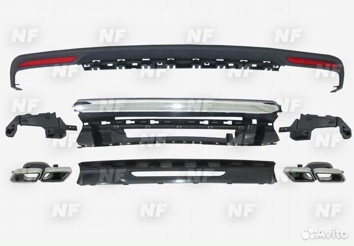 Диффузор с насадками 63 AMG Mercedes W222