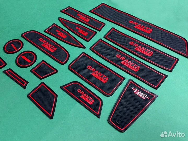 Коврики панели консоли кпп Лада Гранта 1 красные