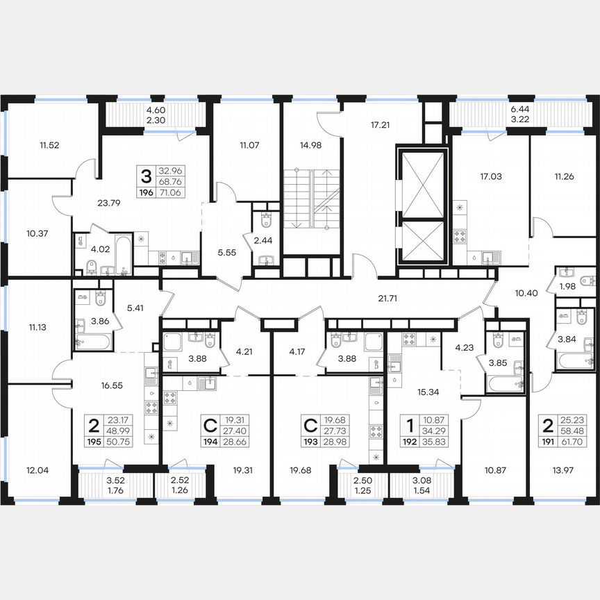2-к. квартира, 50,8 м², 8/15 эт.