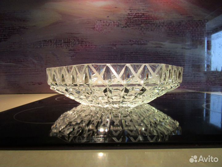 Большая хрустальная фруктовница, салатница