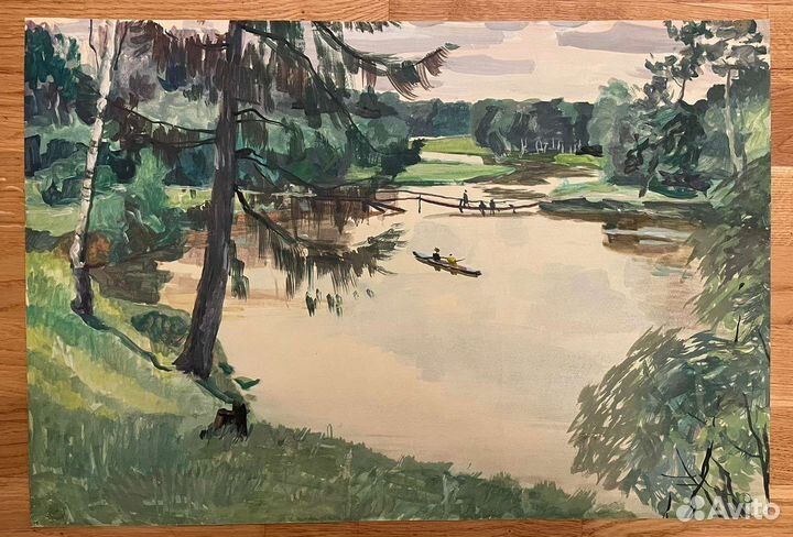 Картина, весенний пейзаж, Романовский В.М