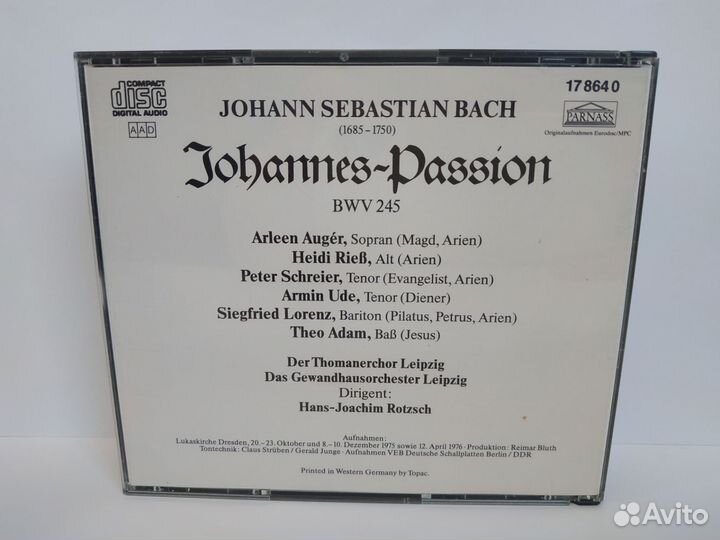 2cd.Bach - Johannes Passion. Made in Germany