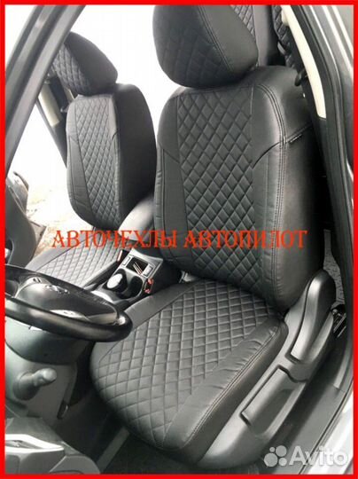 Чехлы Автопилот Nissan Tiida из экокожи чёрные