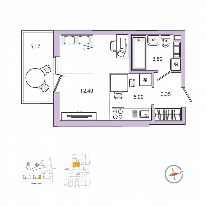 1-к. квартира, 26,2 м², 1/9 эт.