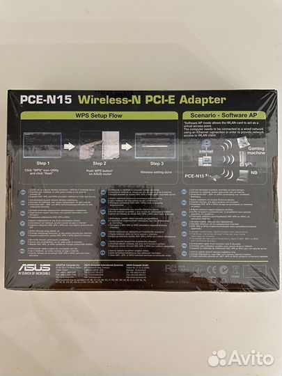 Wi-Fi адаптер Asus PCE-N15 PCI-E 802. 11n 300 Mbps