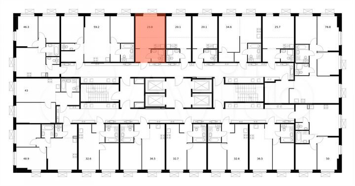 Квартира-студия, 23,8 м², 32/33 эт.