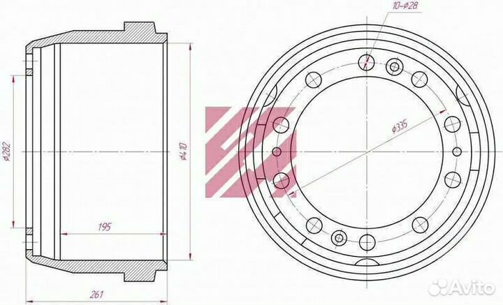 Барабан передний volvo