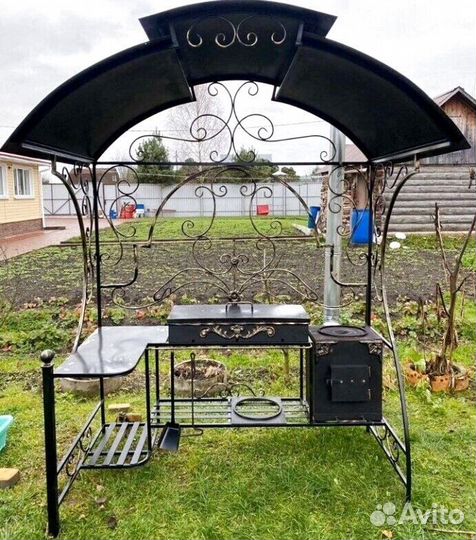 Мангал с печкой под казан