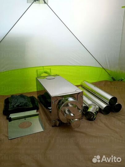 Дровяная печь Пошехонка Средняя на 30 л. c 3Д экра