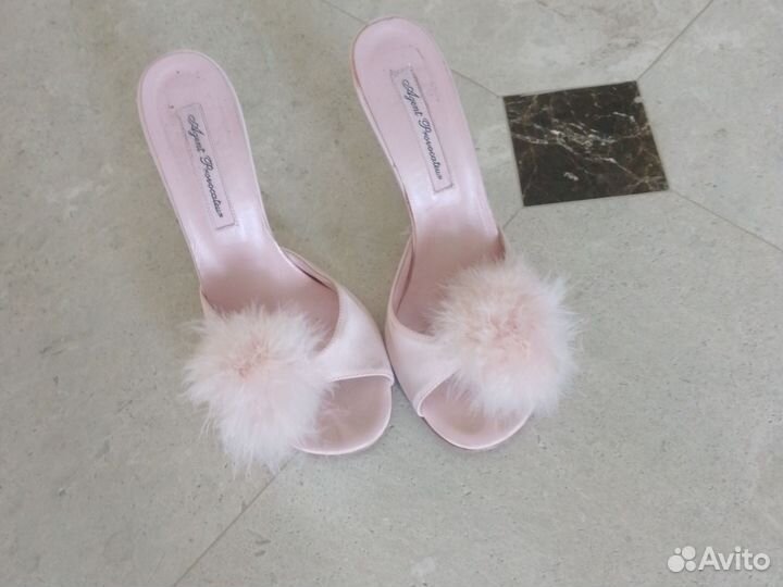 Agent provocateur шлепки на каблуке розовые мюлле