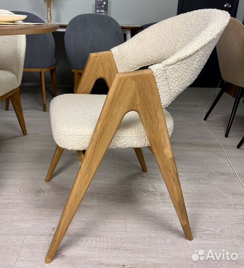 Мягкий обеденный стул из дуба 