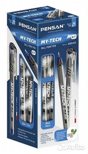 Pучка шариковая MY tech (синий, упаковка 25 шт.)