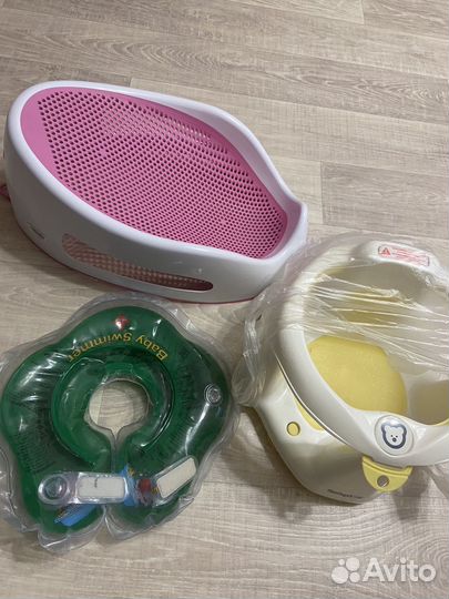 Горка для купания, стульчик и круг