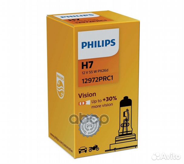 Лампа 12V H7 55W PX26d +30% Premium philips 129