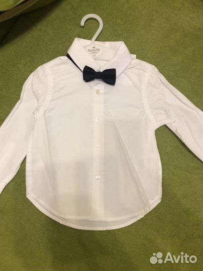Новая праздн. рубашка с бабочкой д.мал р.92