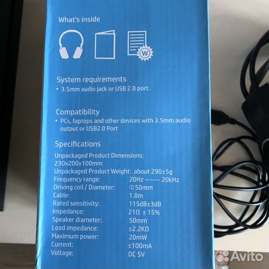 Игровые наушники с микрофоном HP