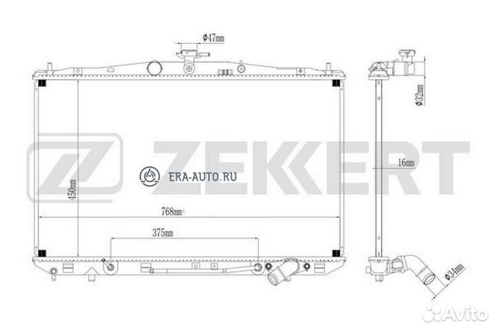 Zekkert MK-1498 Радиатор охлаждения двигателя Lexu