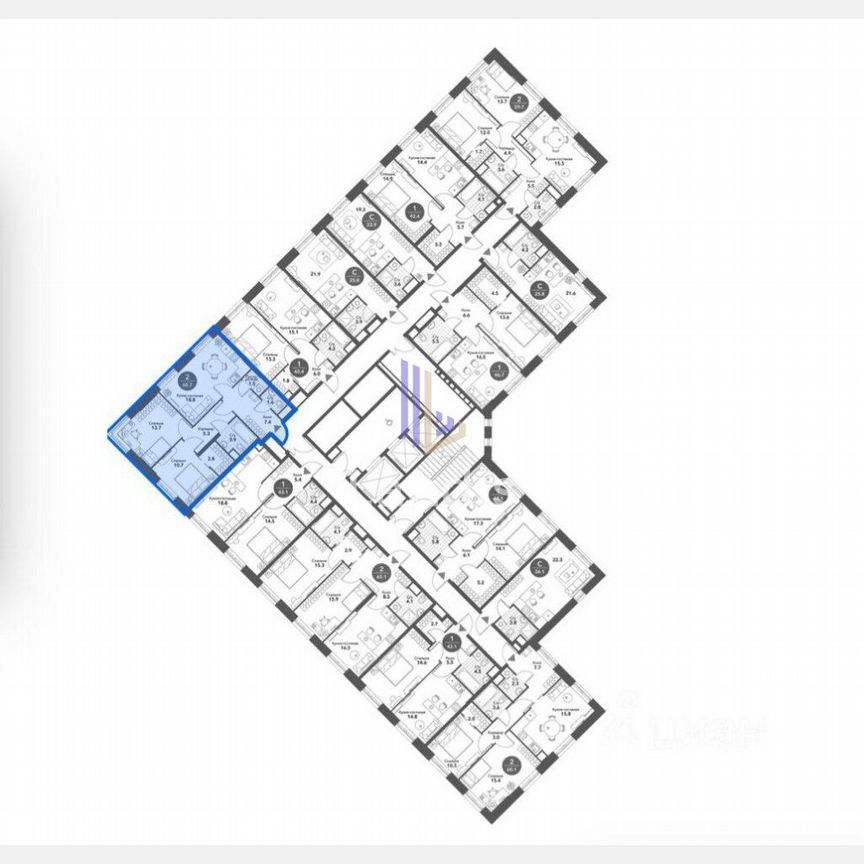 3-к. апартаменты, 65,7 м², 5/19 эт.