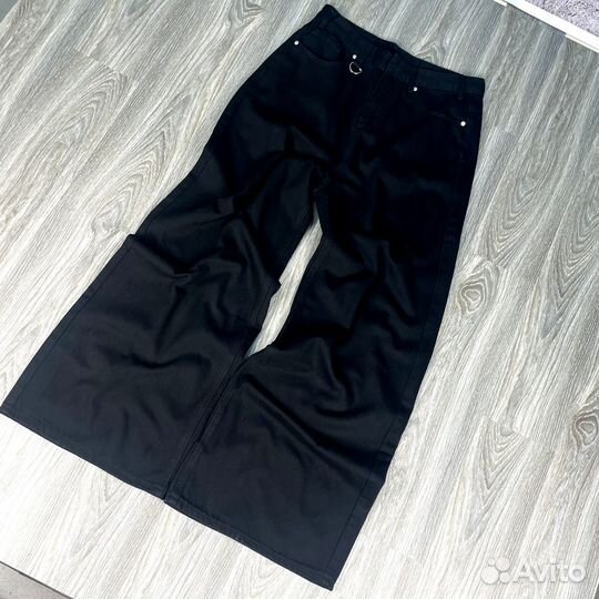 Джинсы клеш широкие opium black y2k на руках