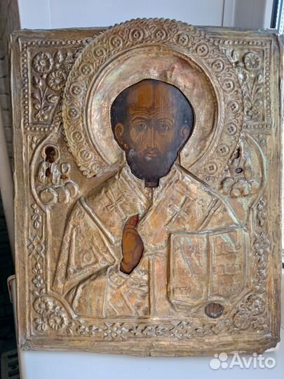 Икона Николай Чудотворец 19 век