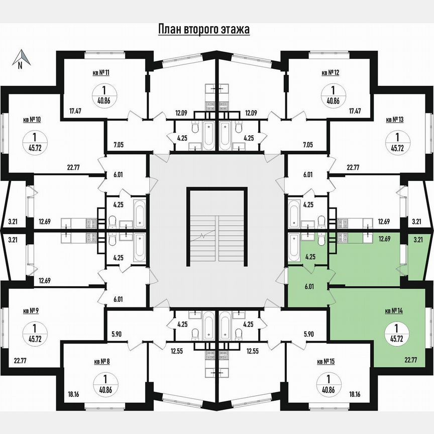 1-к. квартира, 45 м², 2/3 эт.