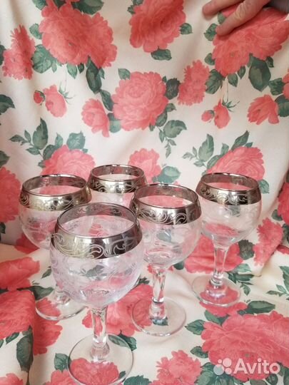 Бокалы для вина, 5 шт., б/у
