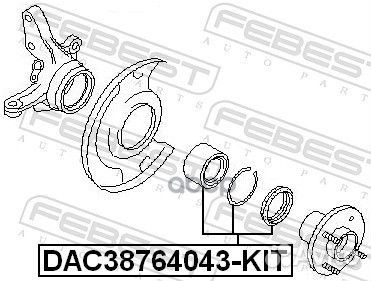 Подшипник ступичный передний 38X76X40X43