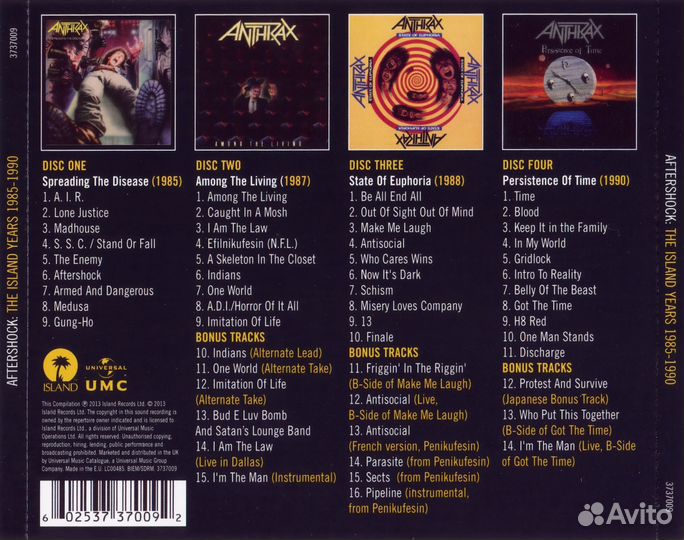 Anthrax - cd box-set Aftershock The Island Years