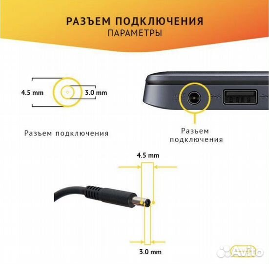 Блок питания (зарядка) для ноутбука Dell 19.5V