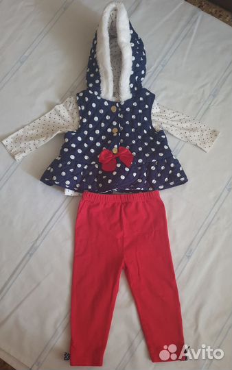 Пакет вещей девочка (жилетка, лонгслив и легинсы)