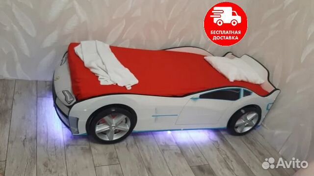 Кровати машинка в наличии с матрасом и доставкой