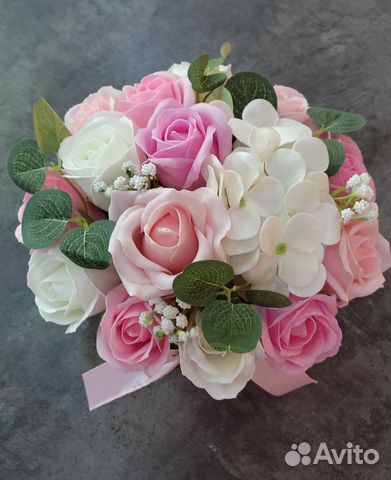 Сердце из мыльных роз. букет