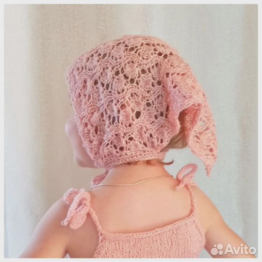 Косынка и майка для девочки, ручная работа